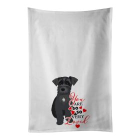 NEW Schnauzer Black #1 so Loved Kitchen Towel Set of 2 White Dish Towels Decorative Bathroom Hand towel for Hand, Face, Hair, Yoga, Tea, Dishcloth, 19