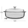 3-Quart Glass Bakeware Casserole Dish Dutch Oven with Oven-Safe Glass Lid