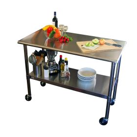 2ft x 4ft Stainless Steel Top Kitchen Prep Table with Locking Casters Wheels 2ft x 4ft Stainless Steel Top Kitchen Prep Table with Locking Casters Wheels