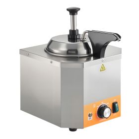 Electric Cheese Dispenser with Pump, 2.4L Commercial Hot Fudge Warmer, Stainless Steel Heated Pump Dispenser