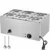 24QT Commercial Food Warmer, 6-Pan Electric Steam Table
