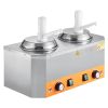 Electric Cheese Dispenser with Pumps, 2.4x2 L Commercial Hot Fudge Warmer, Plastic Double Pumps Dispenser
