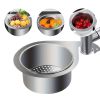 JS Swan Stainless Steel Drain Basket for Kitchen Sink – Sink Drain Strainer Basket, Swan Sink Strainer, Stainless Steel Draining Basket for Sink