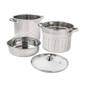 4-Piece Stainless Steel 8 qt Cooker Multipot Set