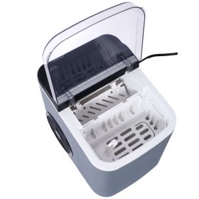 Ice Maker Countertop, Portable Ice Machine, Self-Cleaning Ice Makers with Basket and Scoop, 9 Cubes in 6 Mins, 26 lbs per Day, Ideal for Home, Kitchen