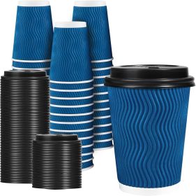 12 OZ Disposable Coffee Cups with Lids 50 Pack, Hot Paper Insulated Corrugated Ripple Wall Cup for To Go Drinks and Beverages
Visit the Lamosi Store