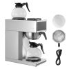 Commercial Drip Coffee Maker, 12 Cups Coffee-Maker Machine with 2 Glass Carafes and 2 Decanter Warmer Plates, Stainless Steel Drip Style Coffee Brewer