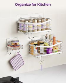 Shower Caddy 3 Pack-Shower Organizer Shelves Rack Rustproof SUS304 Stainless Steel for Bathroom Storage&Kitchen-No Drilling Adhesive Shower Caddy
