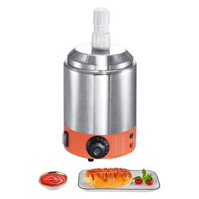 Electric Cheese Dispenser with Pump, 2.3 Qt Commercial Hot Fudge Warmer, Plastic Pump Dispenser