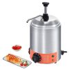 Electric Cheese Dispenser with Pump, 2.3 Qt Commercial Hot Fudge Warmer, Stainless Steel Pump Dispenser