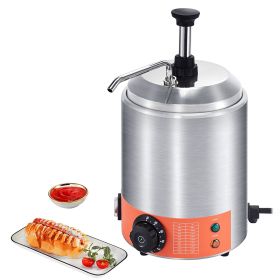 Electric Cheese Dispenser with Pump, 2.3 Qt Commercial Hot Fudge Warmer, Stainless Steel Pump Dispenser