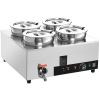 Electric Soup Warmer, Four 7.4QT Stainless Steel Round Pot, 1500W Commercial Food Warmer, 86-185 F Adjustable Temp