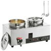 Electric Soup Warmer, Dual 7.4QT Stainless Steel Round Pot, 1200W Commercial Food Warmer, 86~185 Fahrenheit Adjustable Temp