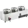 Electric Soup Warmer, Three 7.4QT Stainless Steel Round Pot, 1200W Commercial Food Warmer, 86~185 Fahrenheit Adjustable Temp