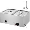 24QT Commercial Food Warmer, 2-Pan Electric Steam Table