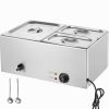 24QT Commercial Food Warmer, 3-Pan Electric Steam Table