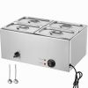 24QT Commercial Food Warmer, 4-Pan Electric Steam Table