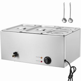 4-Pan Commercial Food Warmer, 16.4QT Electric Steam Table