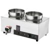 Electric Soup Warmer, Dual 7.4QT Stainless Steel Round Pot, 1200W Commercial Food Warmer, 86~185 Fahrenheit Adjustable Temp