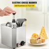Cheese Dispenser with Pump, 2.6 Qt Capacity Cheese Warmer, Stainless Steel Hot Fudge Warmer with Pump 650W Cheese Dispenser