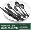 24-Piece  Silverware Set with Steak Knives Steel Tableware Cutlery Set