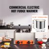 Electric Cheese Dispenser with Pumps, 2.3x2 Qt Commercial Hot Fudge Warmer, Stainless Steel Heated Double Pumps Dispenser