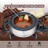 Electric Fondue Pot Set for Cheese & Chocolate, 3 Quart Chocolate Melting Warmer, Stainless Steel Fondue Maker with Temperature Control and 8 Forks