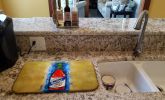 Hot Sauce Crystal Blue Dish Drying Mat Absorbent Dish Drying Mat Pad for Kitchen Counter Dish Drainer Mat for Countertop, 14 x 21", Multicolor