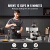 Commercial Drip Coffee Maker, 12 Cups Coffee-Maker Machine with 4 Glass Carafes and 4 Decanter Warmer Plates, Stainless Steel Drip Style Coffee Brewer