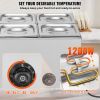 24QT Commercial Food Warmer, 5-Pan Electric Steam Table
