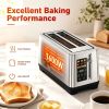 Home 4-Slice Toaster with LED Display for Kitchen Countertop