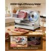 Meat Slicer, 7.5" Electric Deli Slicer with SUS420 Blade & 0-0.6" Adjustable Thickness, 200W Home Food-Slicer for Frozen Meat, Ham, Baguett, Steak