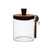 1 Pcs 18.5 OZ Glass Coffee Jars with Spoons, Candy Jars, Biscuit Jars, Storage Jars, Tea Jars, Snack Jars, Seasoning Jars, Salt Jars, Pepper Jars