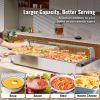 8-Pan Commercial Food Warmer, 8 x 8QT Electric Steam Table with Glass Cover