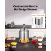 Electric Cheese Dispenser with Pump, 2.4L Commercial Hot Fudge Warmer, Stainless Steel Pump Dispenser