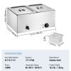 24QT Commercial Food Warmer, 2-Pan Electric Steam Table