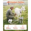 Goat Milking Machine, 1.8 Gal / 7 L Food-Grade Stainless Steel Bucket, 4 Teat Cups for Cows and Goats, with 8000 mAh Rechargeable Battery