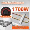 8-Pan Commercial Food Warmer, 8 x 8QT Electric Steam Table with Glass Cover