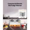 Electric Cheese Dispenser with Pumps, 2.4x2 L Commercial Hot Fudge Warmer, Stainless Steel Heated Double Pumps Dispenser