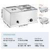24QT Commercial Food Warmer, 3-Pan Electric Steam Table