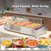 6-Pan Commercial Food Warmer, 6 x 8QT Electric Steam Table with Glass Cover