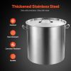 Stainless Steel Stockpot, 100 Quart Large Cooking Pots, Cookware Sauce Pot with Basket, Lid, and Handle, Heavy Duty Commercial Grade Stock Pot