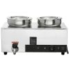 Electric Soup Warmer, Dual 7.4QT Stainless Steel Round Pot, 1200W Commercial Food Warmer, 86~185 Fahrenheit Adjustable Temp