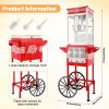 12oz Commercial Popcorn Machine with Cart, 3 Control Buttons Electric Popcorn Maker, Comes with 3 Candy Storage Boxes & 3 Plastic Spoons
