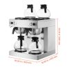 Commercial Drip Coffee Maker, 24 Cups Coffee-Maker Machine with 4 Glass Carafes and 4 Decanter Warmer Plates, Stainless Steel Dual-Head Coffee Brewer