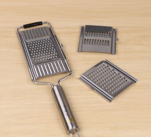 Stainless Steel Grater, Vegetable And Fruit Slicer, Peeler (Color: Stainless steel)
