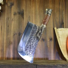 Household Bone Chopping Hand-forged Kitchen Knife Dual-use Knife Ghost Hand Made Chef Knives (Color: 2pcsSilver)