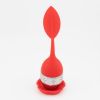 1pc Tea Infuser Silicone Handle Stainless Steel Strainer Drip Tray Included - Loose Tea Steeper - Best Tea Infuser For Loose Leaf Or Herbal Tea