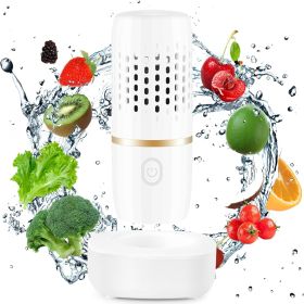 Fruit and Vegetable Purifier Cleaner Washing Machine Capsule Shape Disinfection OH-ion Purification Technology for Cleaning Veggie Grains Rice Meat Se (Color: White)