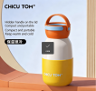 Mini Portable Vacuum Insulated Water Bottle, Built-in Handle Lid Double Wall Stainless Steel Thermal Cup